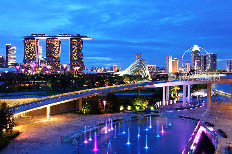 夜晚的新加坡