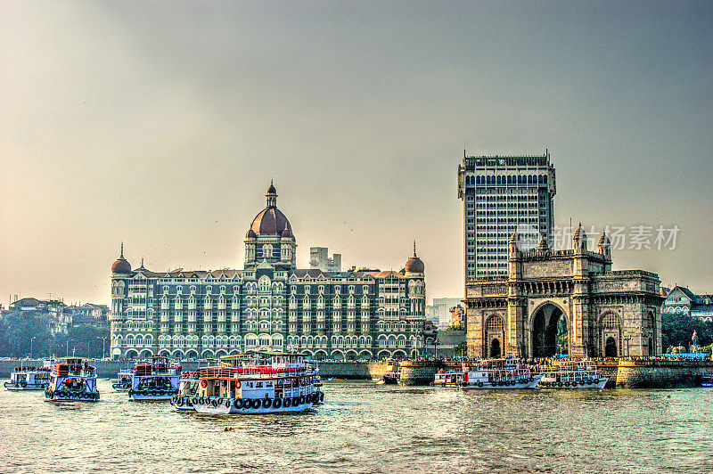 印度大门和泰姬陵酒店的HDR