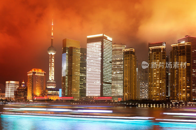 中国上海的夜景