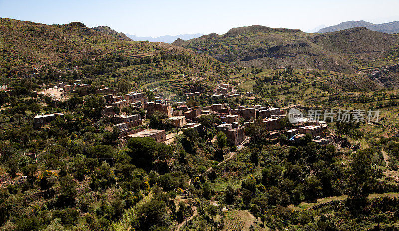 鸟瞰图也门村庄