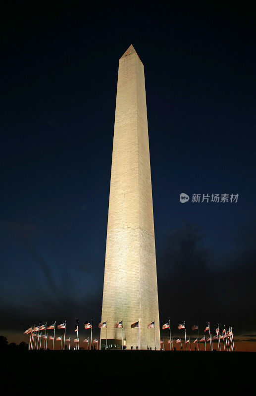 夜晚的华盛顿纪念碑(美国华盛顿特区)