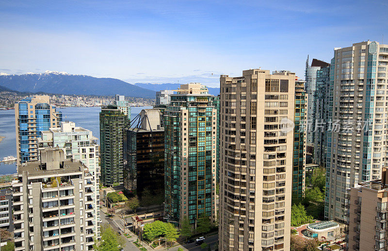 鸟瞰图的海滨公寓，温哥华，加拿大