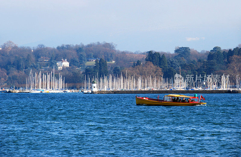 日内瓦湖上的渔船