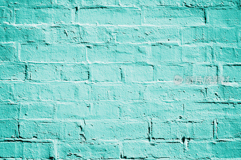 蓝绿色砖墙纹理