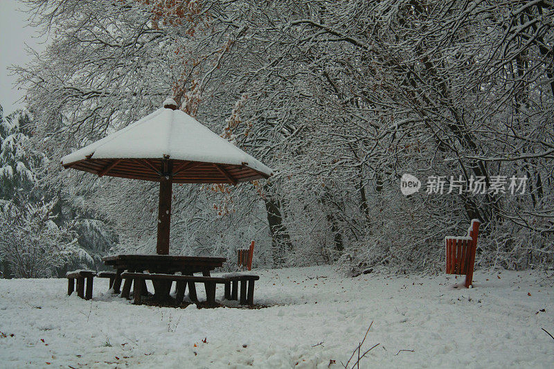 贝尔格莱德冬天的雪景