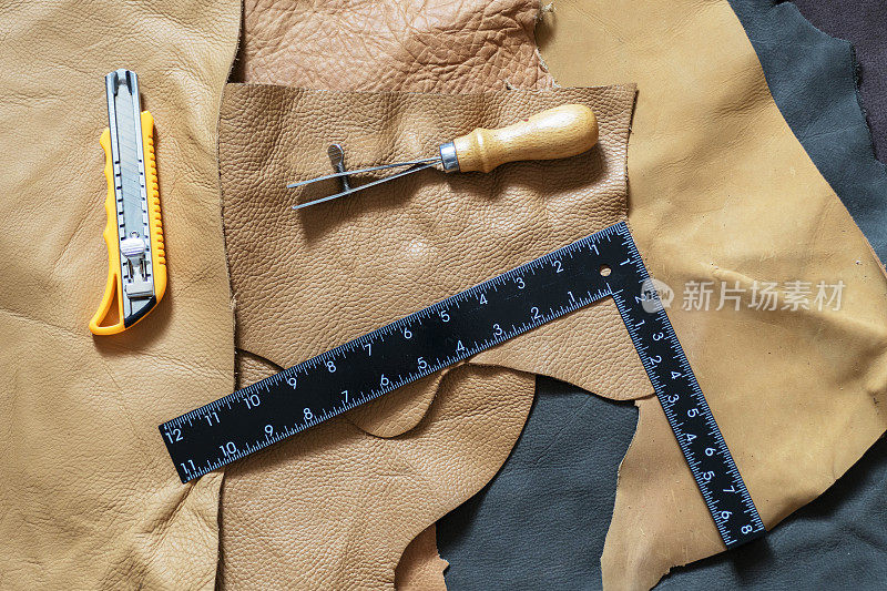 皮革工匠的工作工具