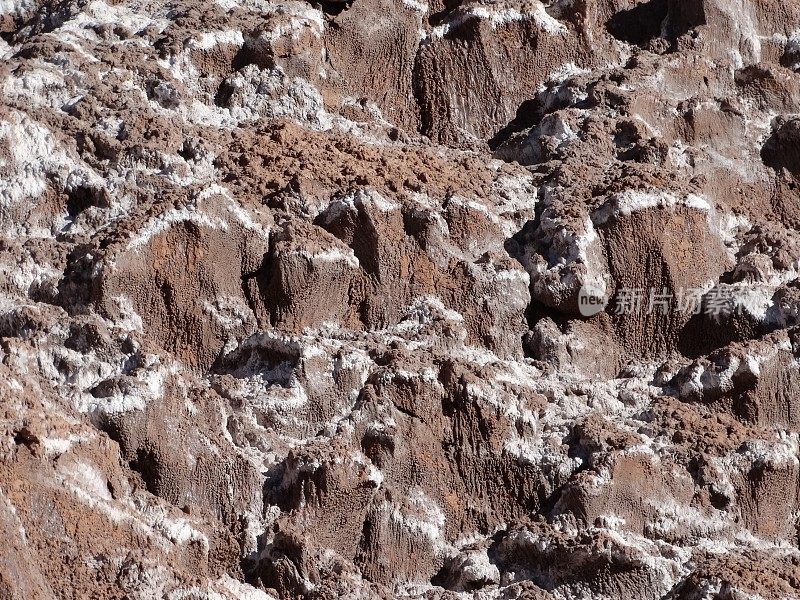 萨尔山脉(盐山)奇特的构造。智利阿塔卡马沙漠。