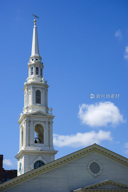 美国罗德岛州普罗维登斯第一浸礼会教堂的尖塔