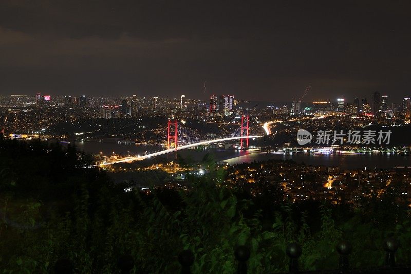 博斯普鲁斯海峡，少女塔，卡姆利卡的夜景