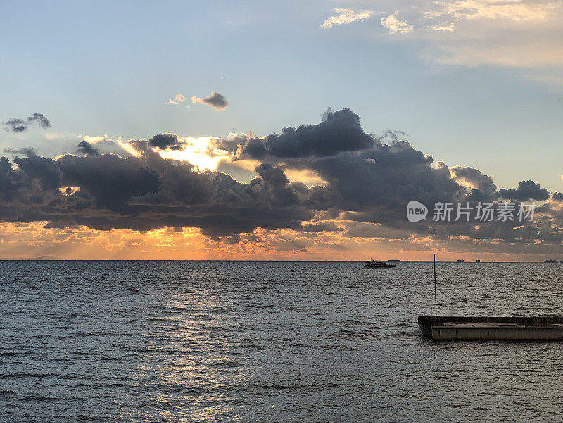 场景，自然，海，云，蓝色，Kadıköy，土耳其伊斯坦布尔