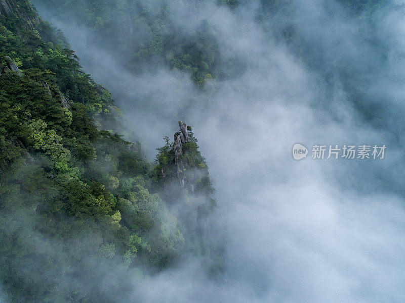 云雾笼罩着群山