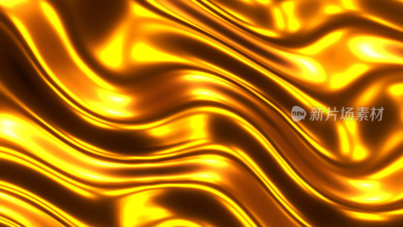 金色金属波纹，光泽金光泽金属波纹状液体纹理