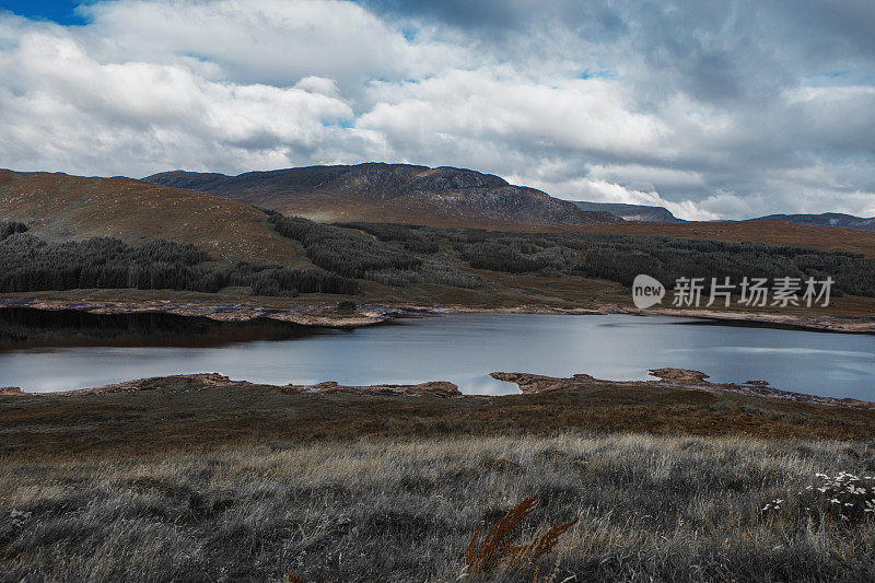 美丽的苏格兰森林和湖泊景观