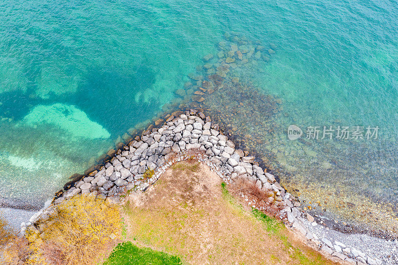 空中湖畔公园和安大略湖，奥克维尔，加拿大