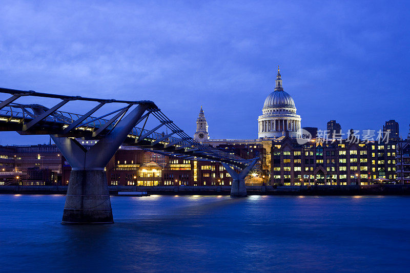 伦敦城市景观与泰晤士河，英国