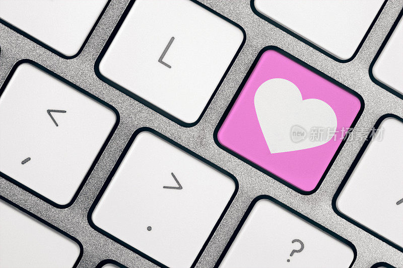 爱按钮-电脑键盘上的粉色键