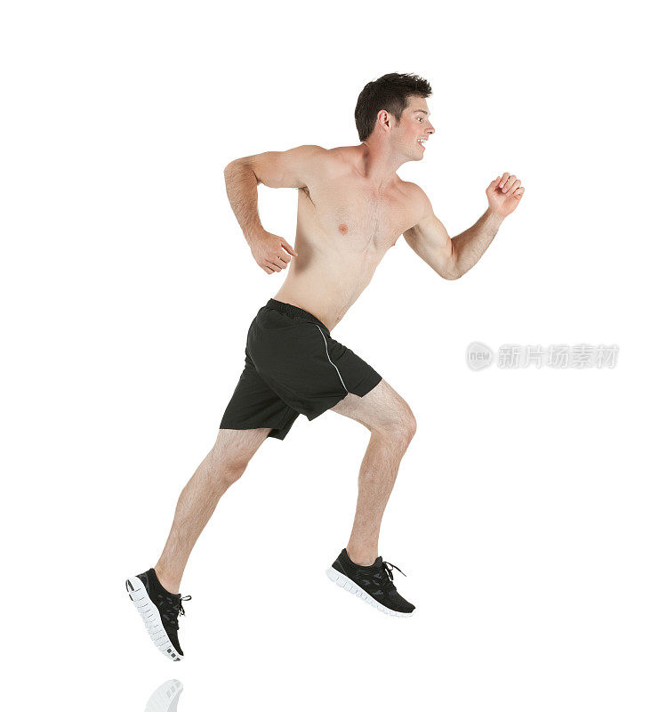 男运动员跑步