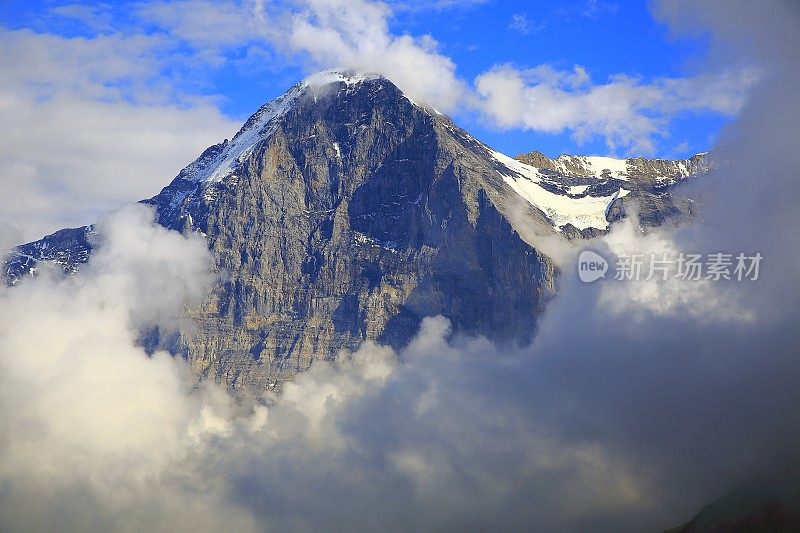 艾格尔北峰，壮观的云雾，伯尔尼高地，瑞士阿尔卑斯山