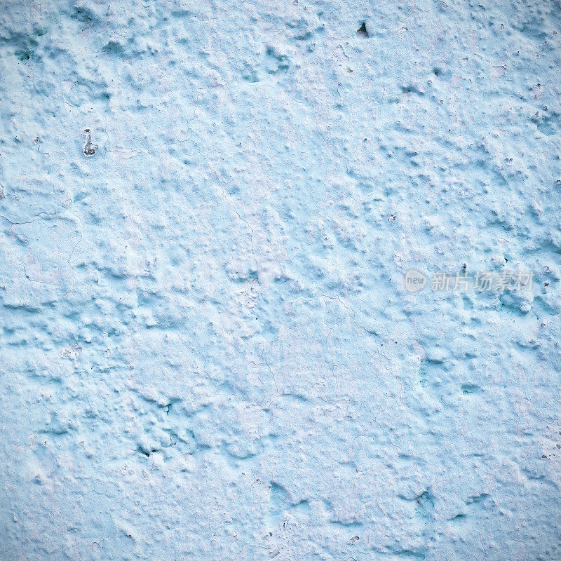 粗糙的浅蓝色墙壁纹理，方形