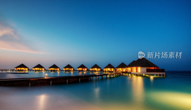 马尔代夫度假酒店的水上别墅