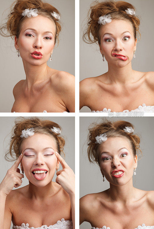 四张年轻新娘的搞笑照片