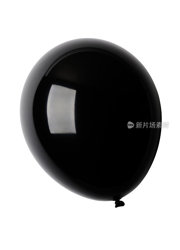 白色背景下的黑色气球的孤立镜头