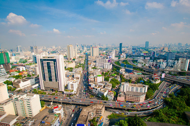 泰国曼谷的城市景观全景