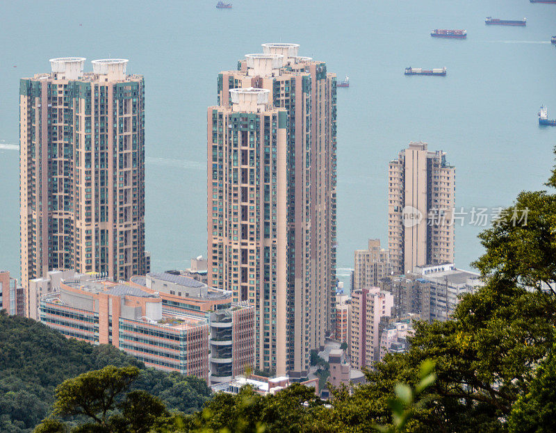 鸟瞰图的香港城市景观