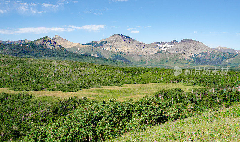 山麓和草原的南阿尔伯塔-落基山脉的背景