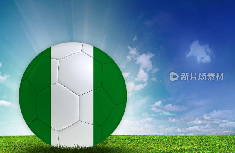 带有尼日利亚国旗的足球