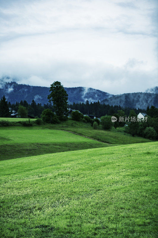 云中阿尔卑斯山山脉的全景