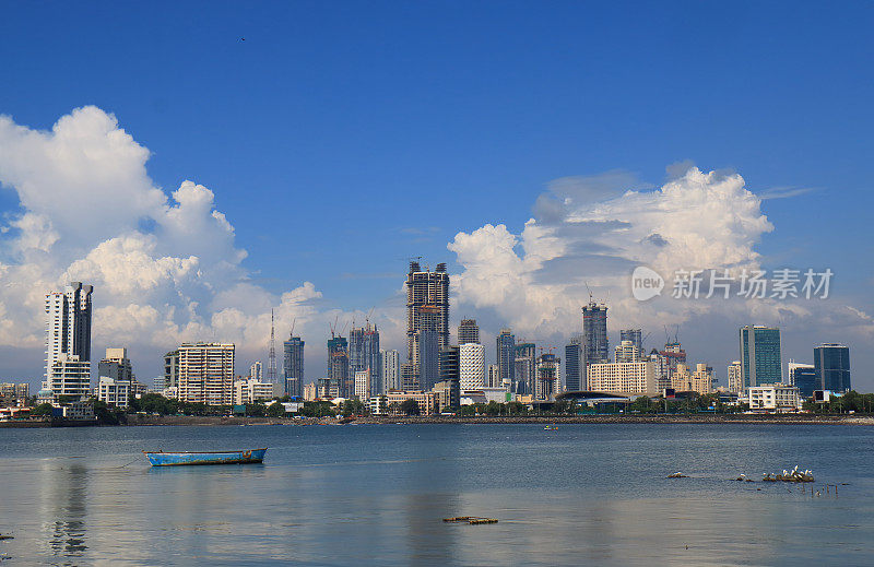 孟买市中心摩天楼城市景观印度