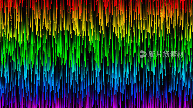 五彩缤纷的彩虹粒子。数字背景