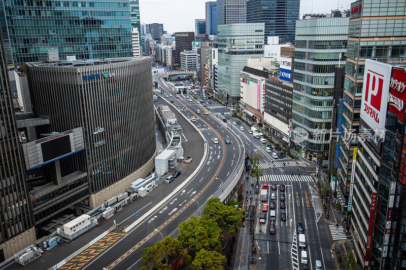 日本东京银座的城市景观