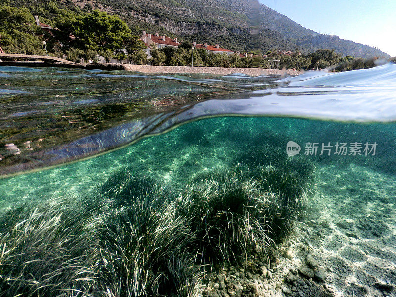 夏季的亚得里亚海海岸线