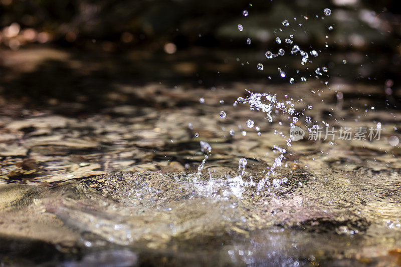 一滴水在平静的湖水中激起涟漪