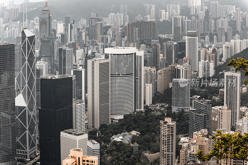 香港市中心的城市景观