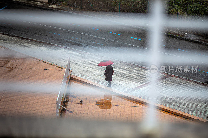 雨中的城市