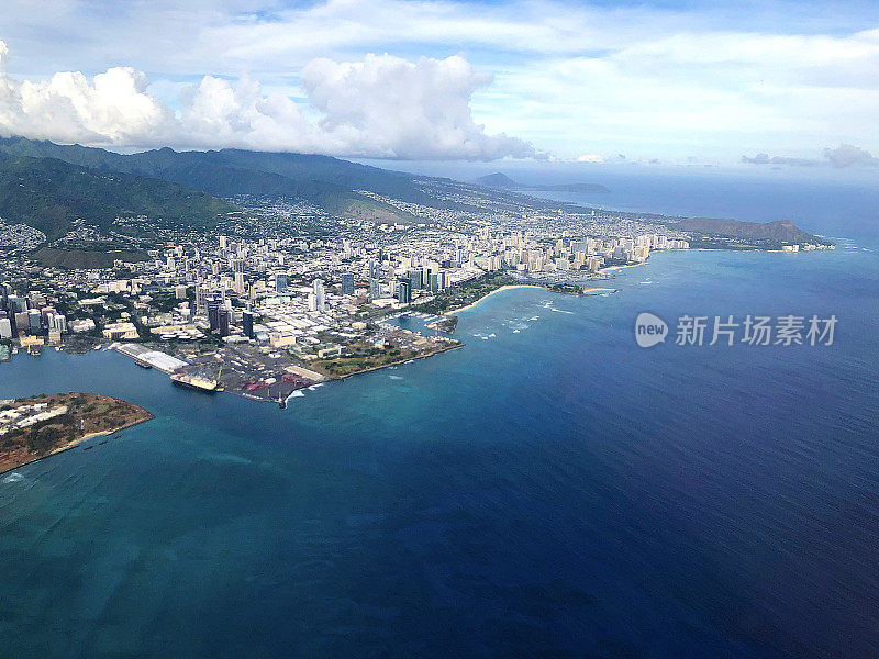 檀香山夏威夷鸟瞰图