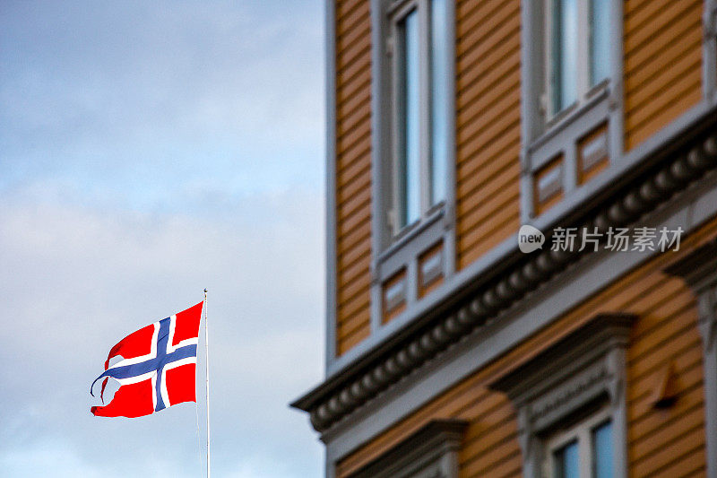挪威国旗在特隆赫姆