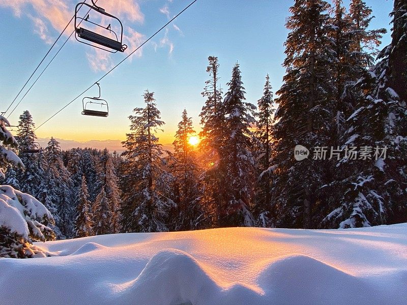 冬天的松鸡山，北温哥华，加拿大不列颠哥伦比亚省