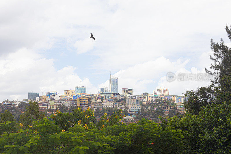 基加利城市景观-商业区，卢旺达