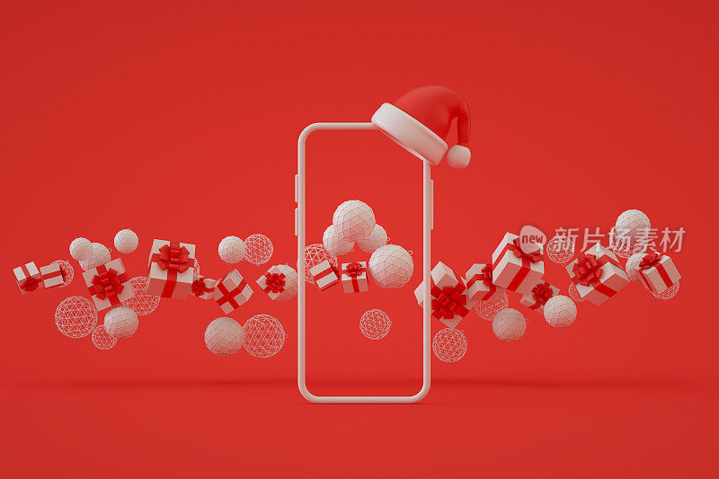 智能手机框架黑屏，飞行圣诞饰品