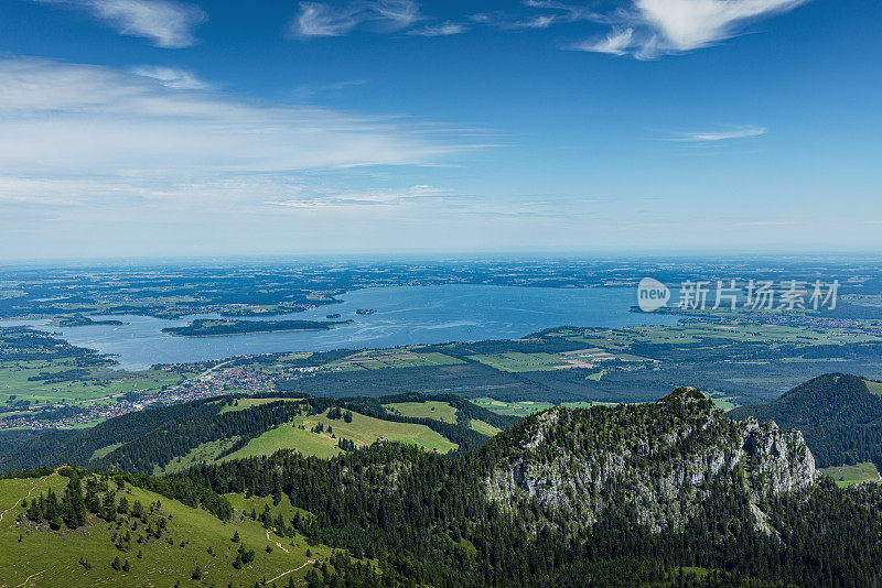 从基姆高阿尔卑斯山脉的坎彭万德山到基姆湖