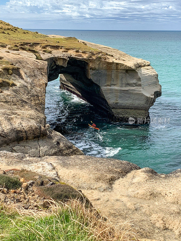 新西兰南岛的隧道海滩，达尼丁，新西兰