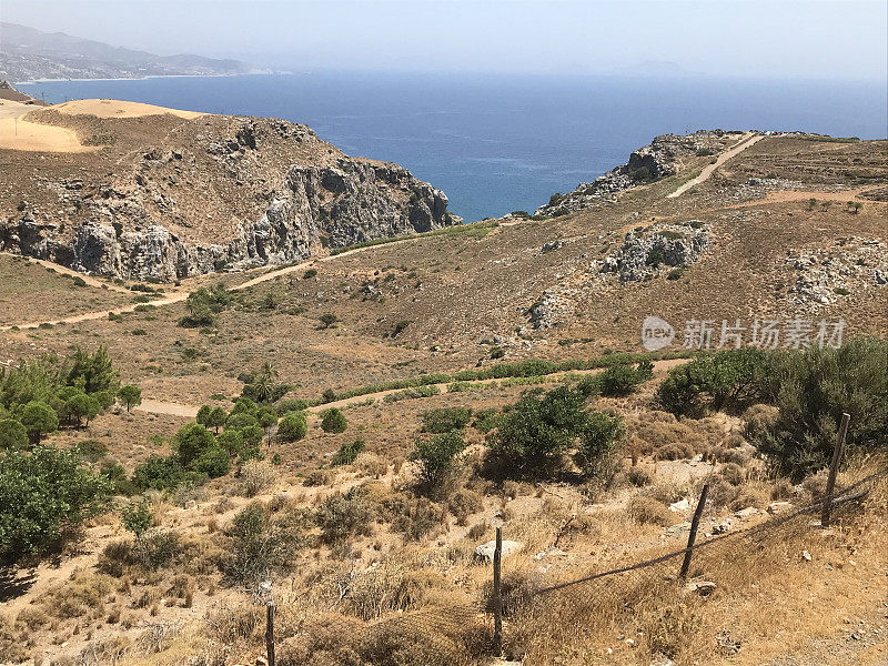 希腊-克里特岛-菲尼卡斯-普雷韦利地区的典型景观