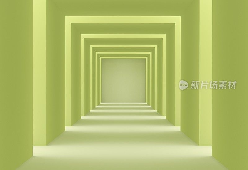 绿色空旷明亮的房间