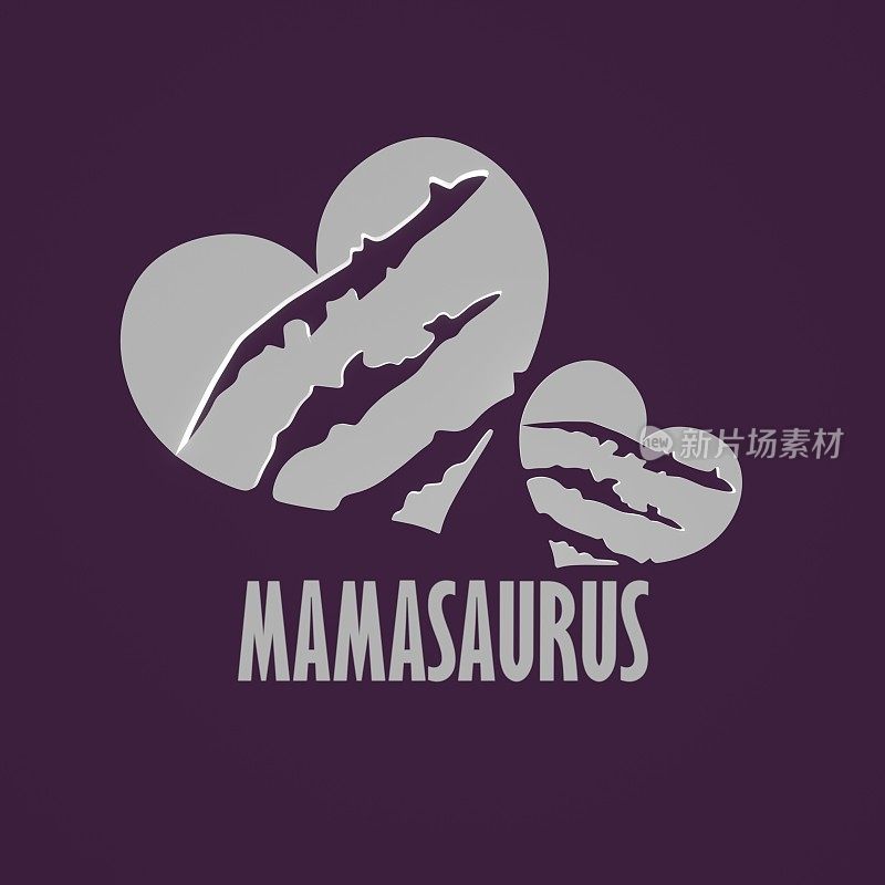 Mamasaurus有趣的贺卡设计，象征着母亲严厉的面孔来庆祝母亲节