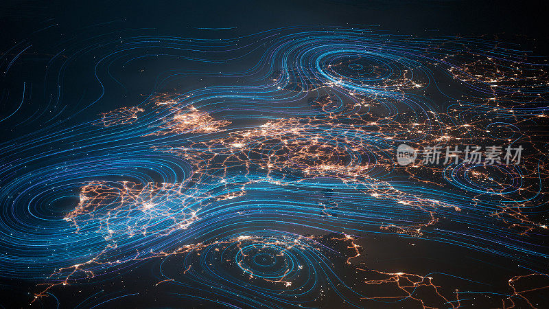 欧洲上空的光迹-数据流，连接，创新，技术