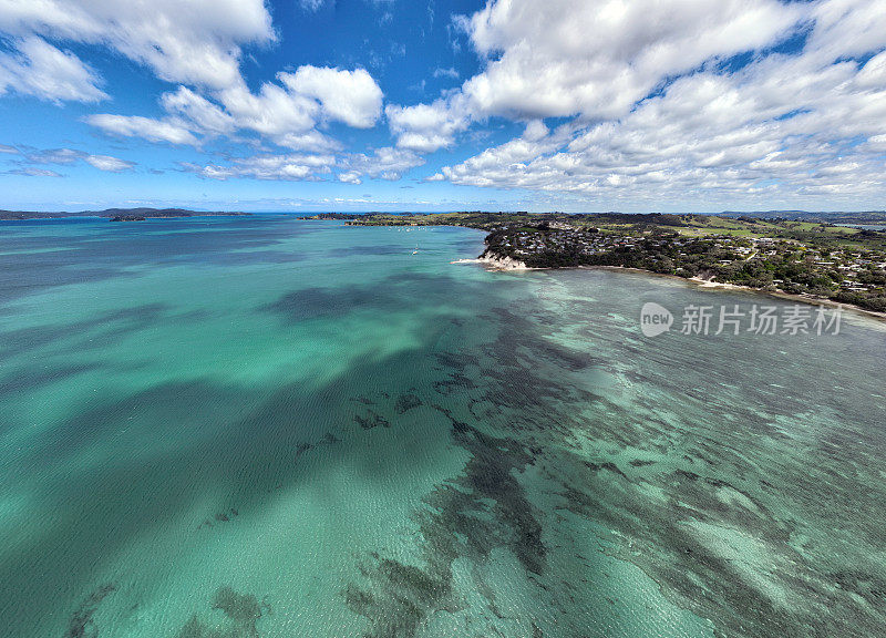 空中北岛新西兰海岸线